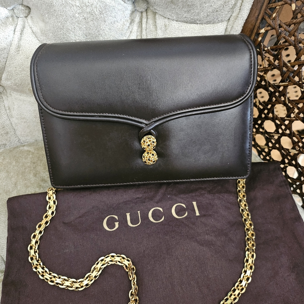 Rare Vintage 1970's Gucci chain shoulder bag/clutch bag. - Picture 9 of 10